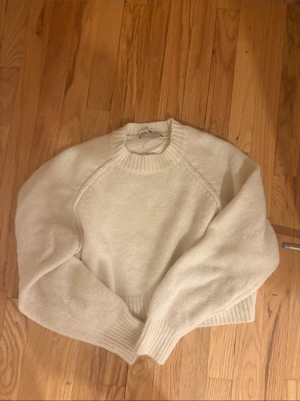 Zara Cozy Cream Crewneck Women's Sweater